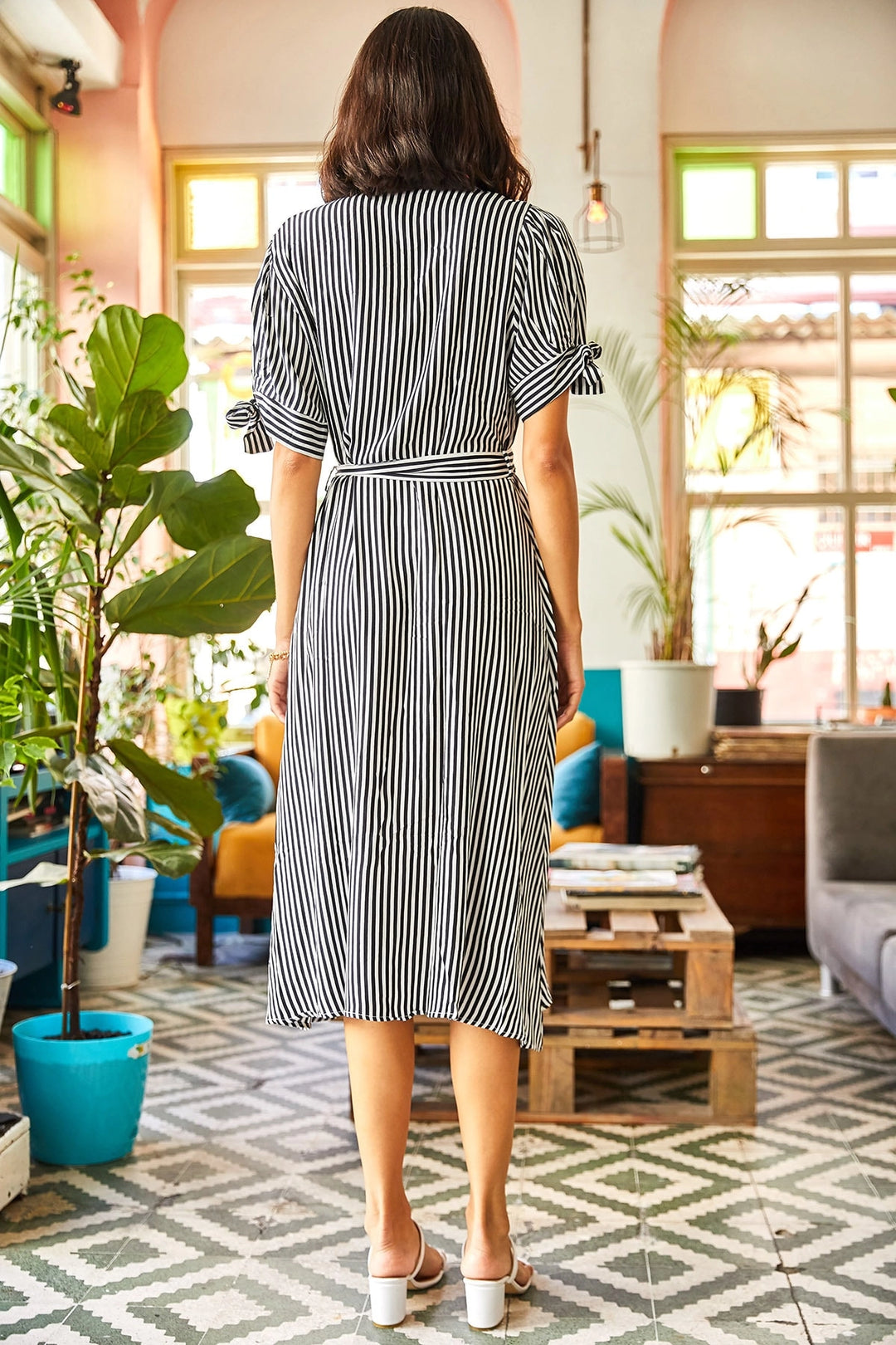 Black Lightweight Fabric Casual Summer Dress BCBSK-25700-K7417 - Parla