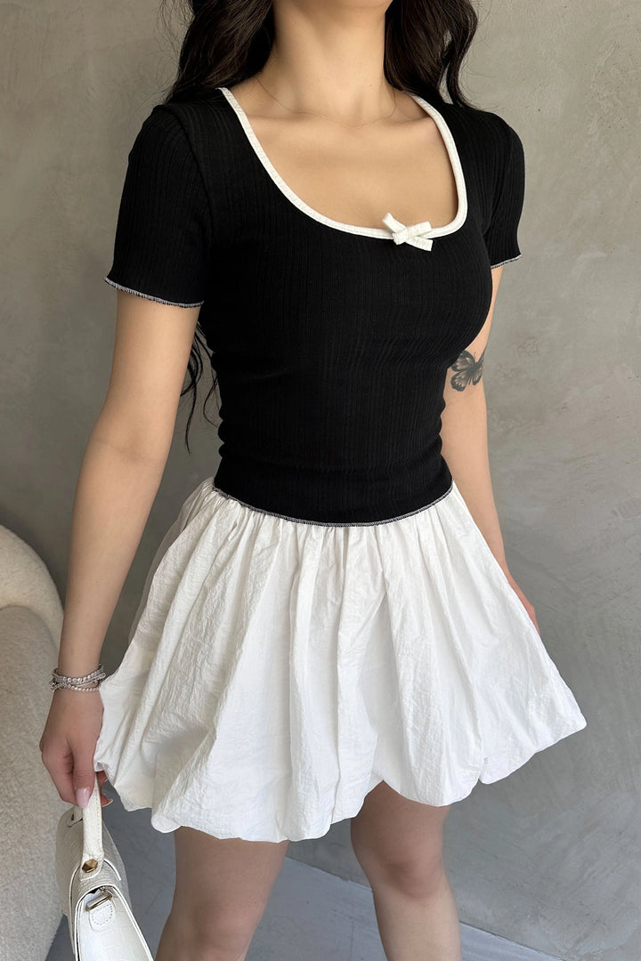 Black Pool Neck Collar Detailed Crop Blouse BCDF-252176 - Greenacres