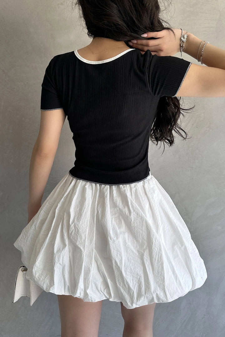 Black Pool Neck Collar Detailed Crop Blouse BCDF-252176 - Greenacres