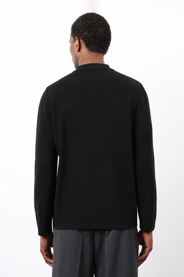 ANT Antioch Siyah İnce Örgü Triko Erkek Hırka - Gap