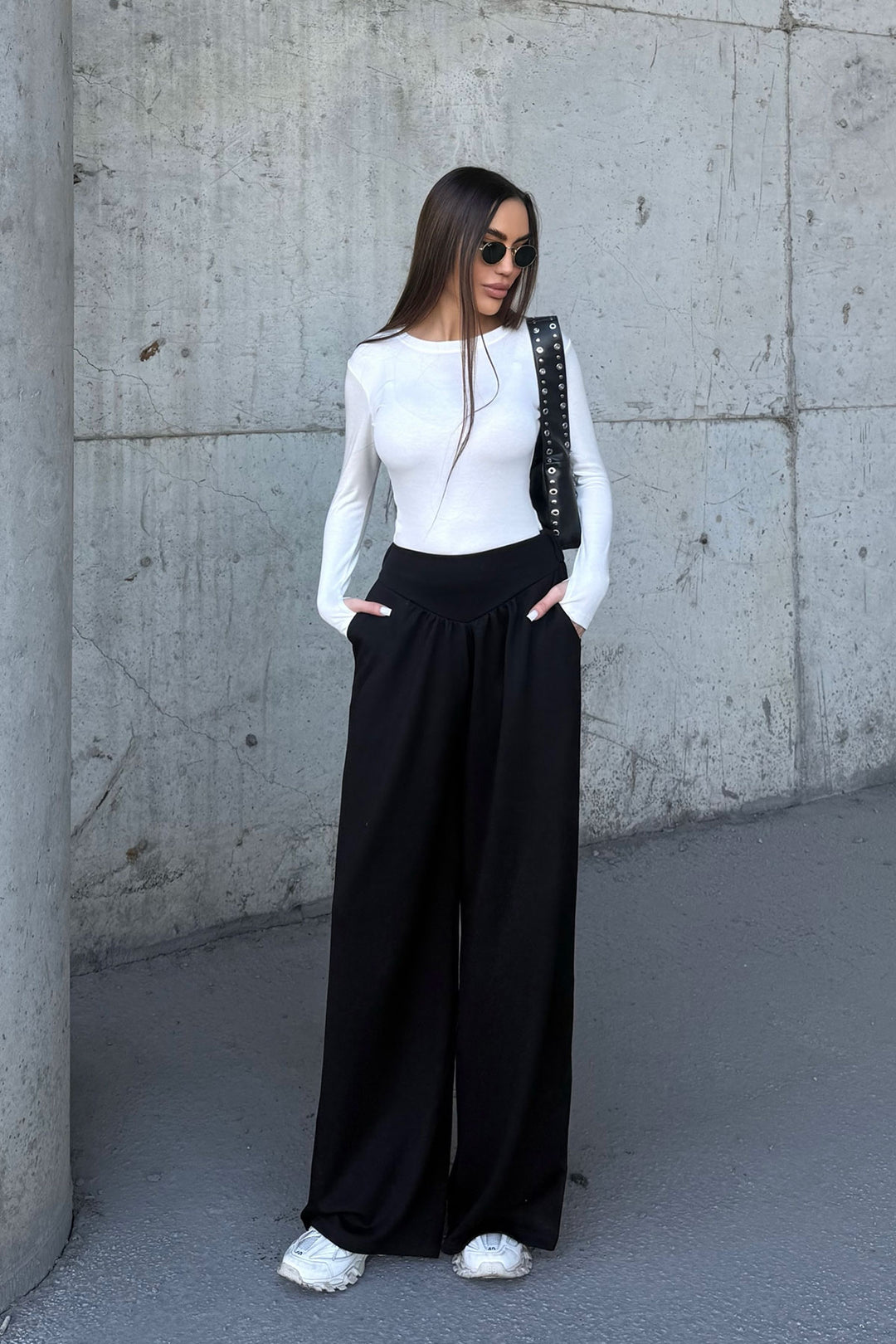 Black Spanish Flare Ultra Soft Fabric Trousers BCDF-25P0003 - Council Bluffs