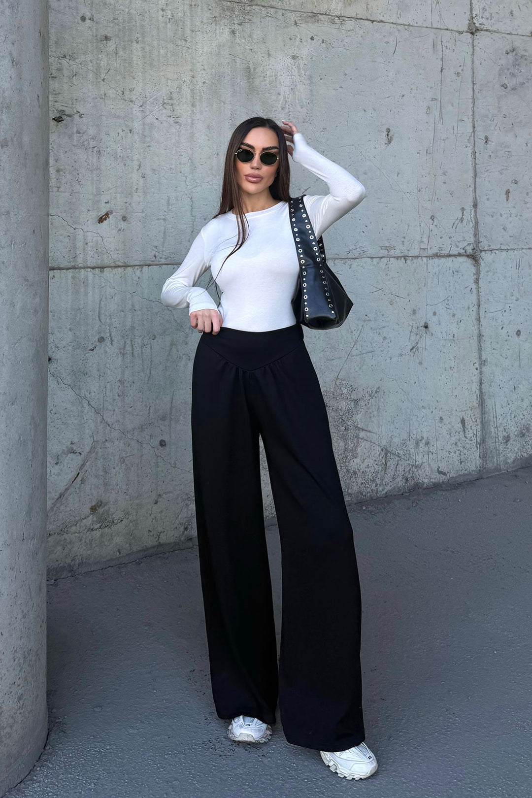 Black Spanish Flare Ultra Soft Fabric Trousers BCDF-25P0003 - Council Bluffs