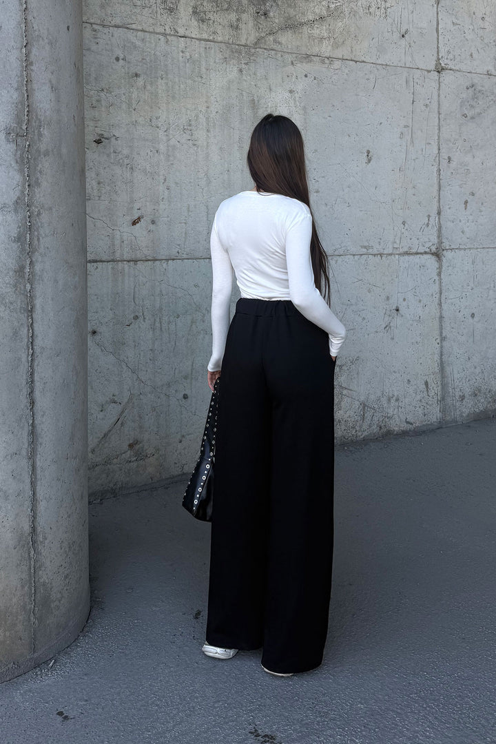 Black Spanish Flare Ultra Soft Fabric Trousers BCDF-25P0003 - Council Bluffs