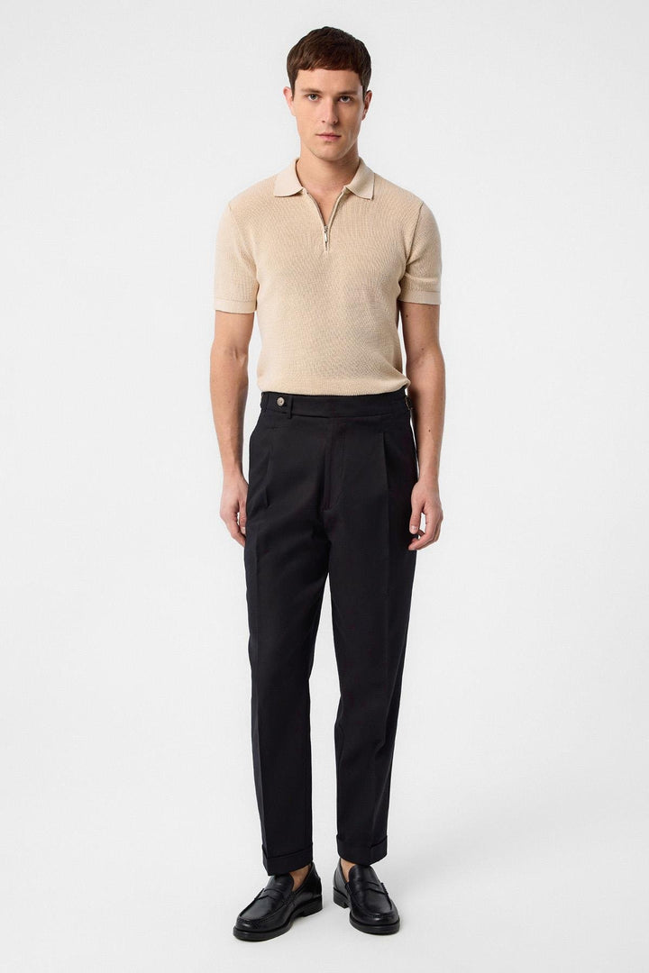 ANT Antioch Black Italian Cut High Waist Men's Pants - Lorient