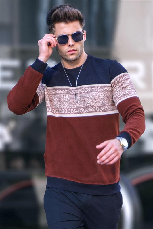 MDX Black Jacquard Patterned Turtleneck Sweater 5966 - Ixtlahuaca
