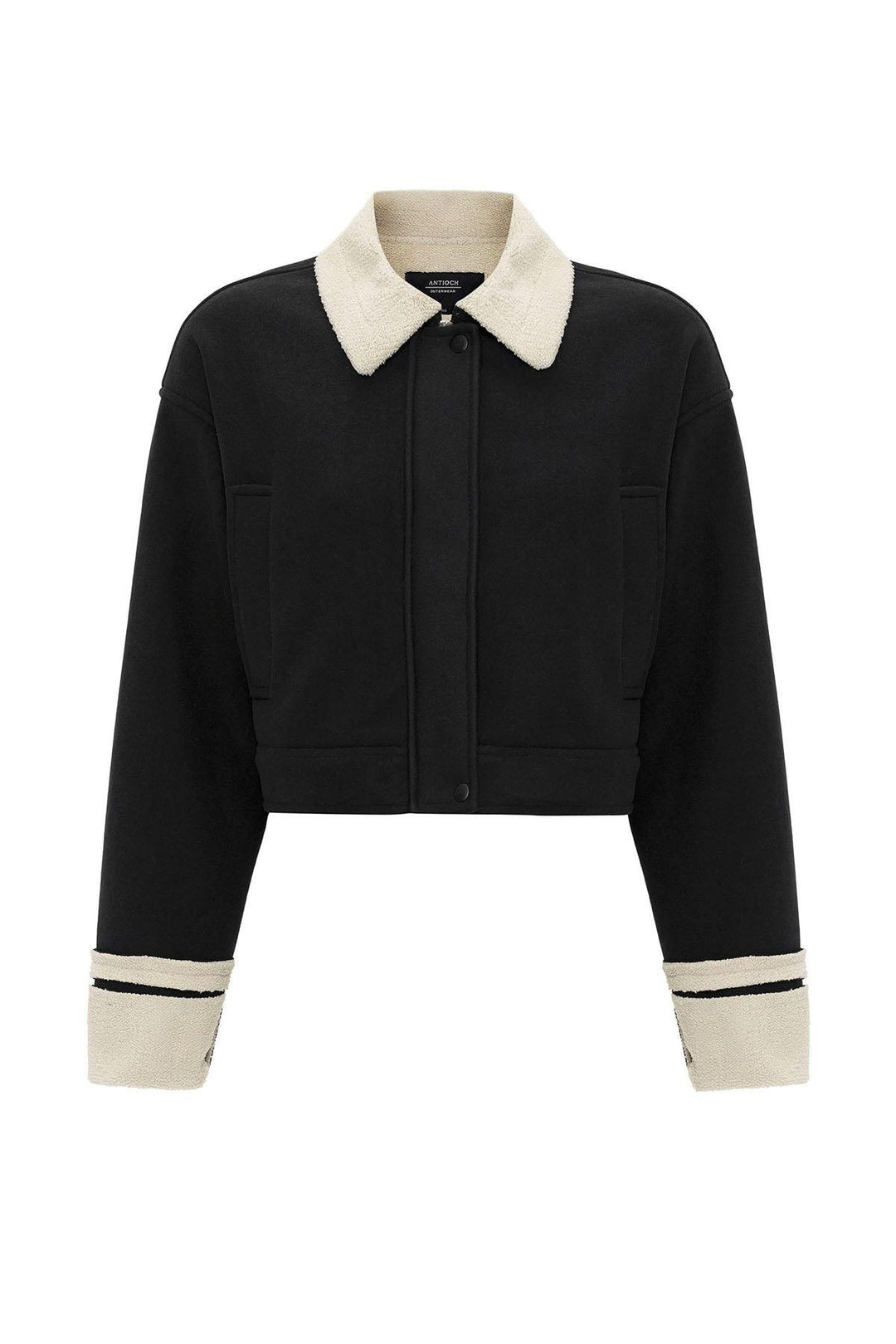 ANT Antioch Black Women's Lined Detailed Textured Coat - Woonsocket