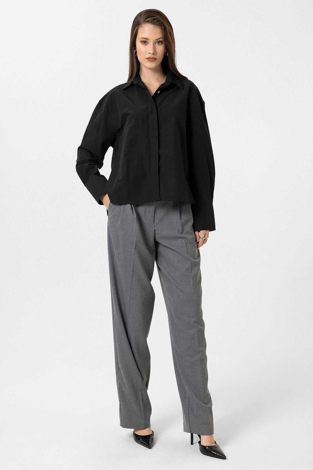 ANT Antioch Black Women's Basic Poplin Shirt - Landshut