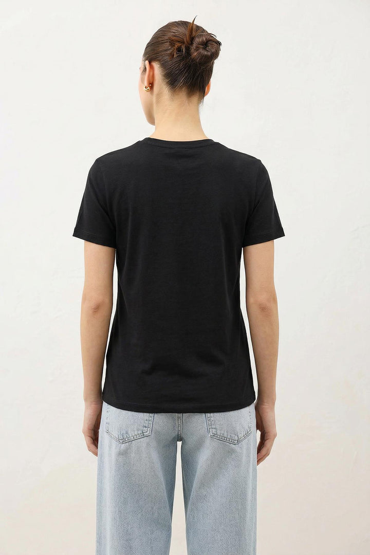 ANT Antioch Siyah Kadın Basic T-Shirt - Colmenar Viejo