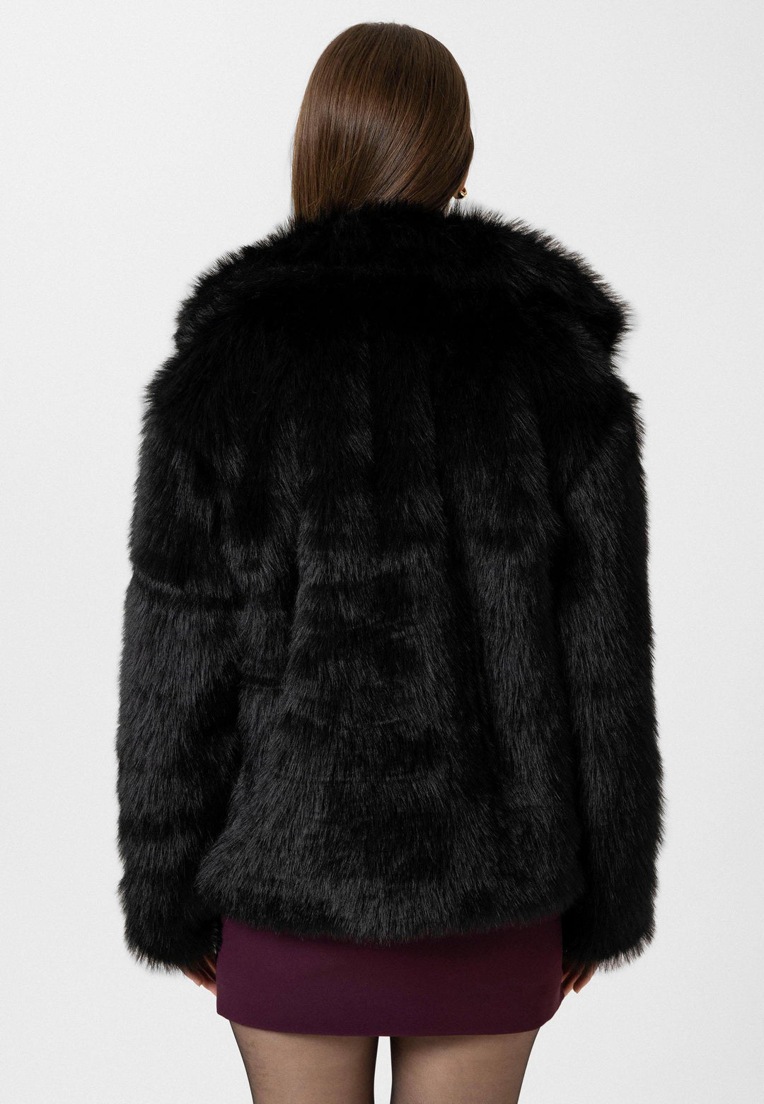 ANT Antioch Black Women's Jacket Collar Faux Fur Jacket - Hesperia