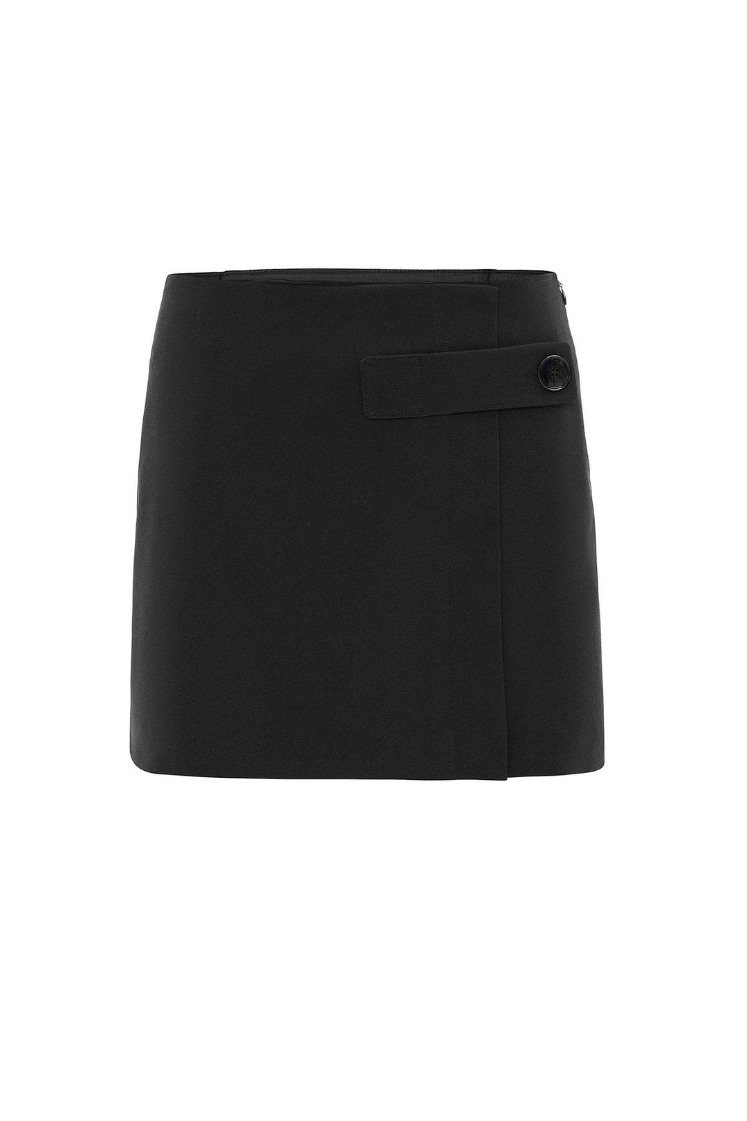 ANT Antioch Black Women's Mini Skirt with Button Detail - Chingford