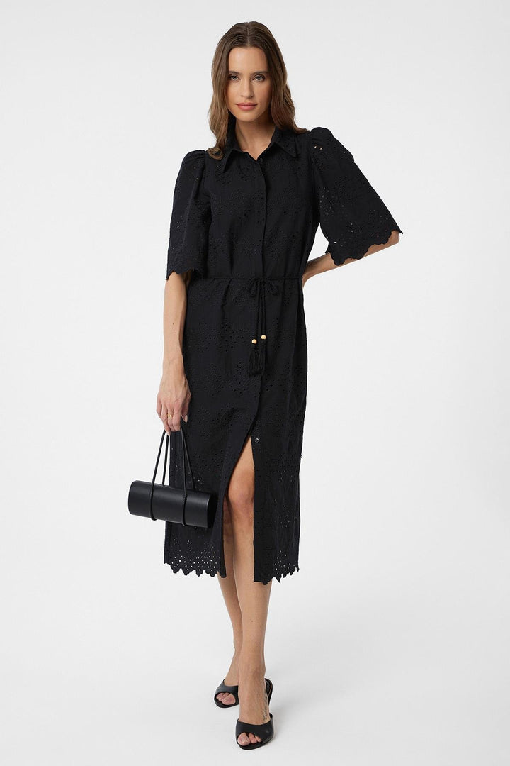 ANT Antioch Black Woman Dress with Pistachio Embroidery - Villa de Zaachila