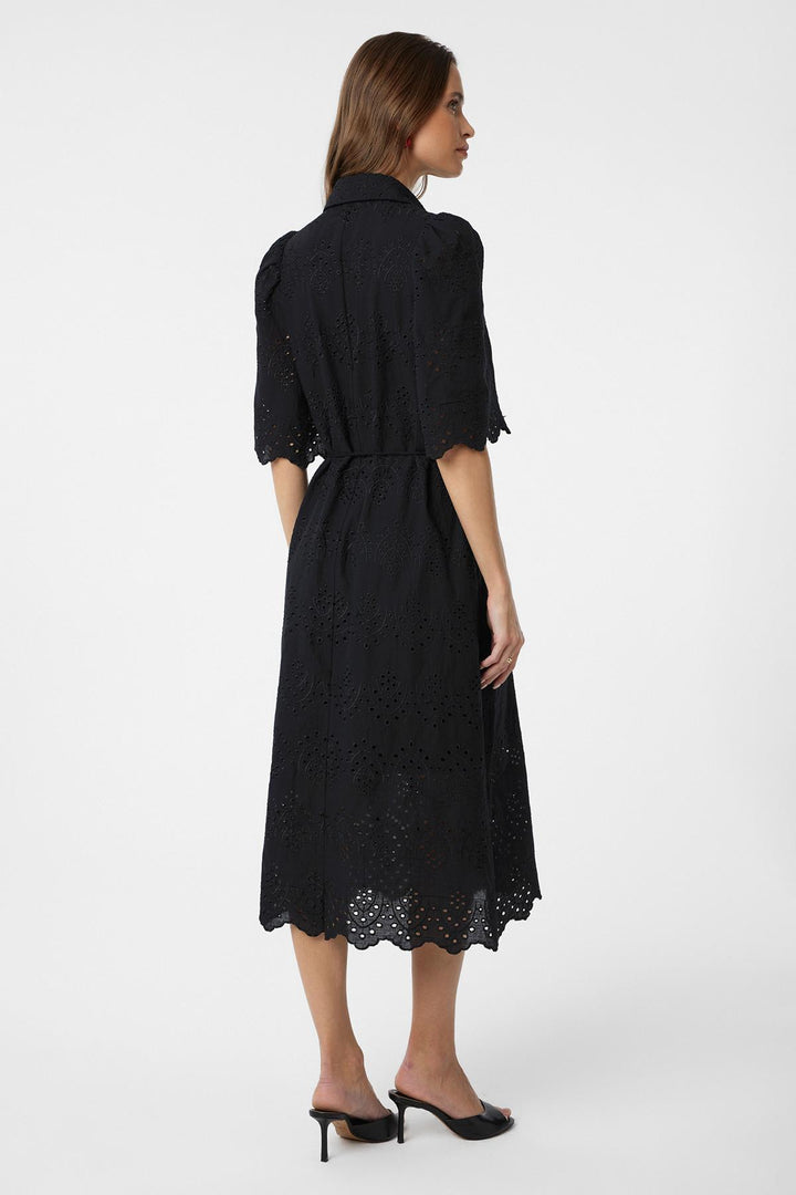 ANT Antioch Black Woman Dress with Pistachio Embroidery - Villa de Zaachila