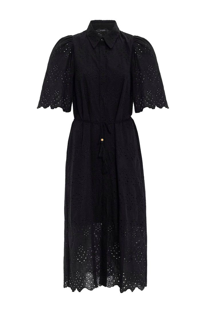 ANT Antioch Black Woman Dress with Pistachio Embroidery - Coatepec Harinas