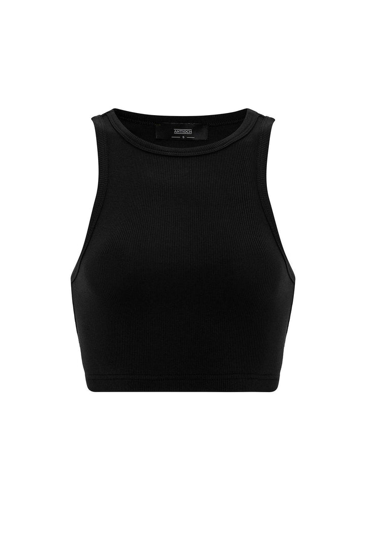 ANT Antioch Black Ribbed Crop Top - Lawrence