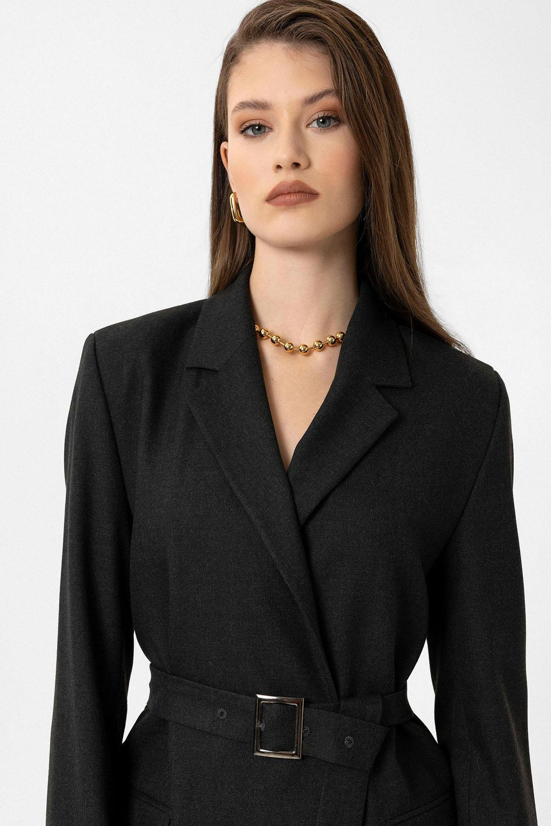 ANT Antioch Black Women's Belted Blazer Jacket - Fastiv