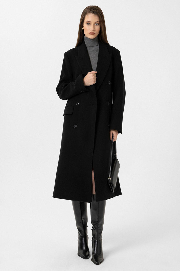 ANT Antioch Black Women's Belted Wrap Coat - Barnet
