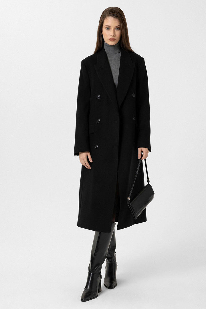 ANT Antioch Black Women's Belted Wrap Coat - Barnet