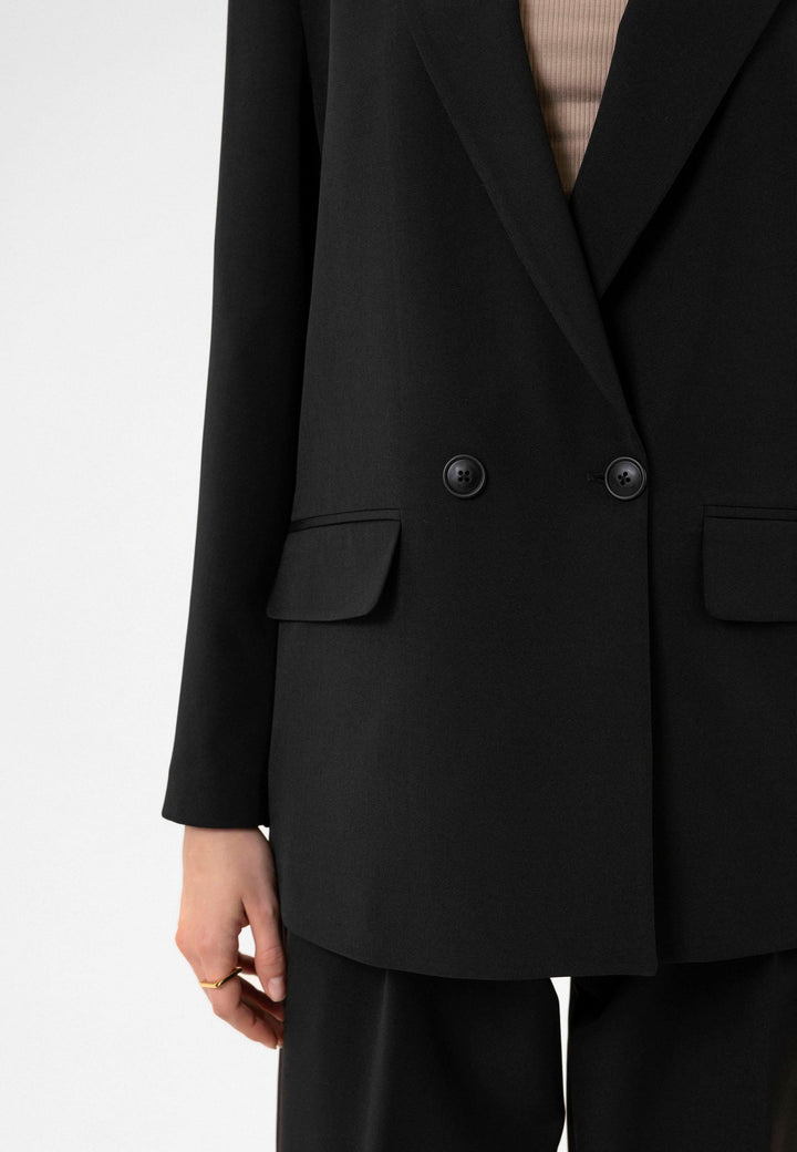 ANT Antioch Siyah Kadın Kruvaze Kapama Oversize Blazer Ceket - High Point