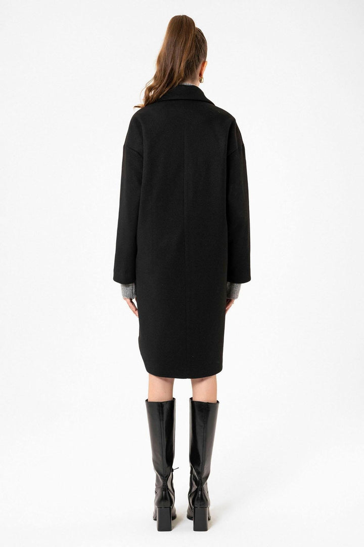 ANT Antioch Black Women's Wrap Closure Oversized Coat - Leander