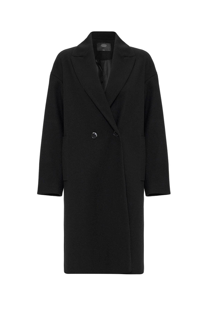 ANT Antioch Black Women's Wrap Closure Oversized Coat - Leander