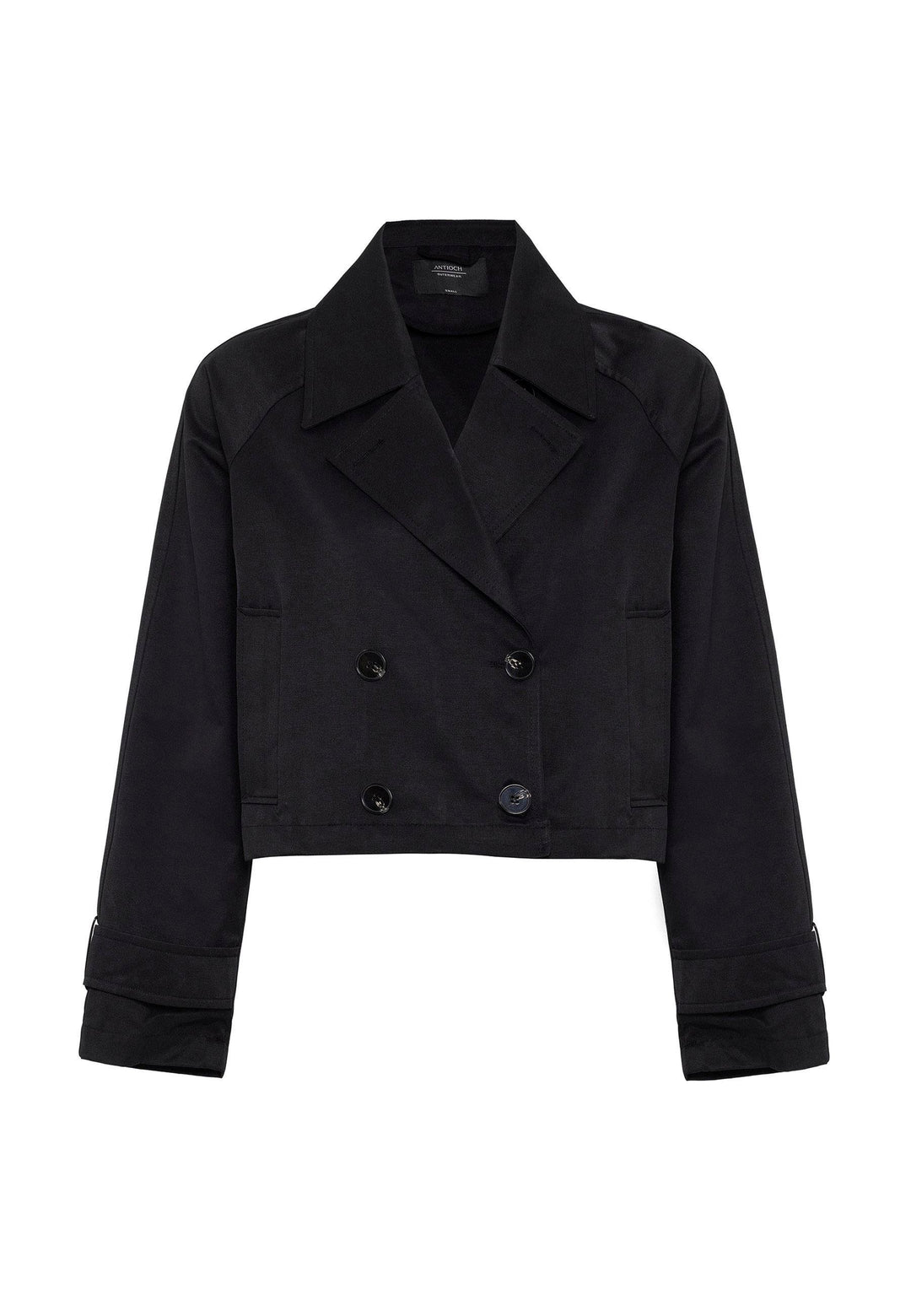 ANT Antioch Black Women's Wrap Short Trench Coat - Boucherville