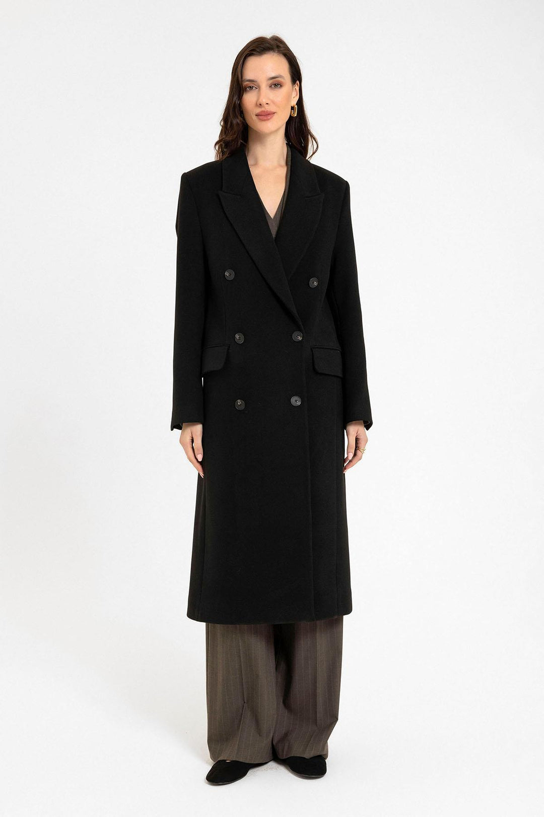 ANT Antioch Black Women's Wrap Long Coat - Acton