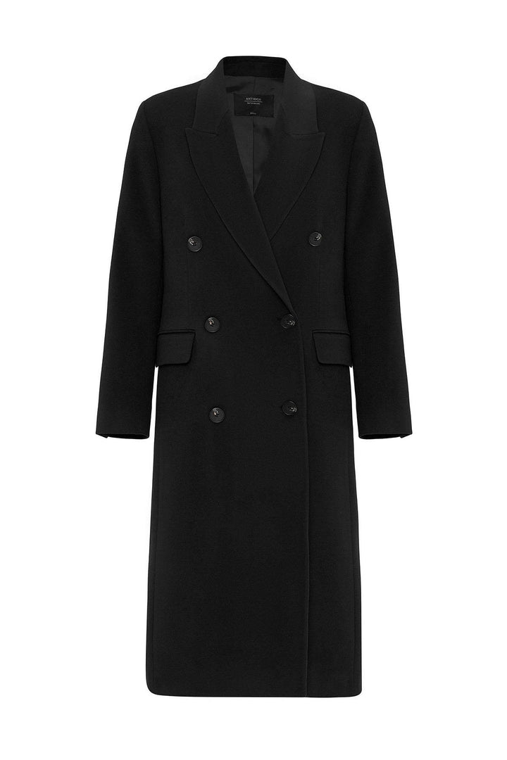 ANT Antioch Black Women's Wrap Long Coat - Acton