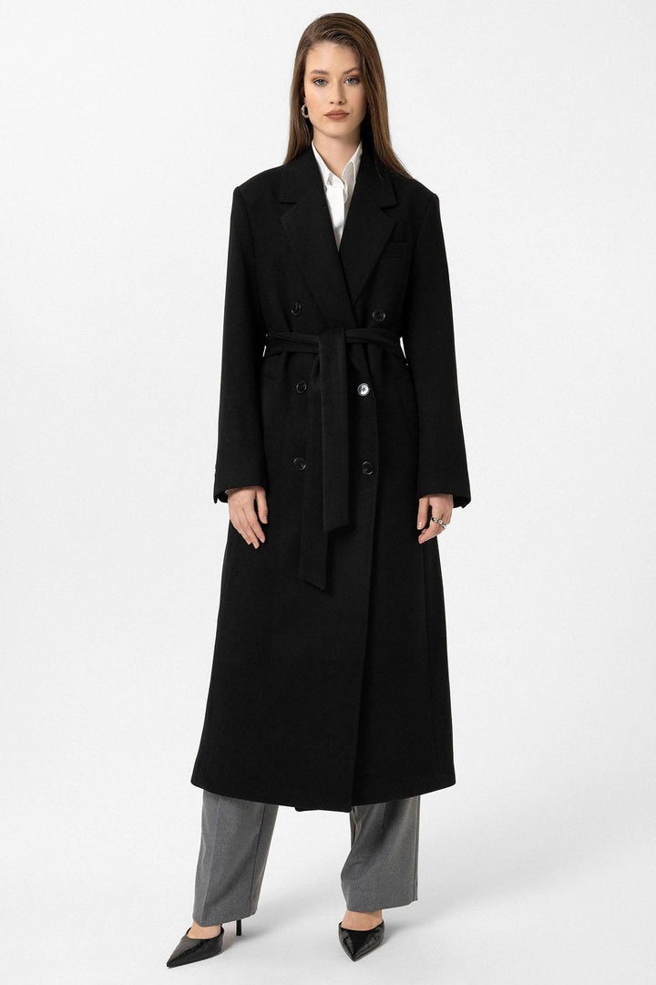 ANT Antioch Black Women's Belted Wrap Coat - Collado-Villalba