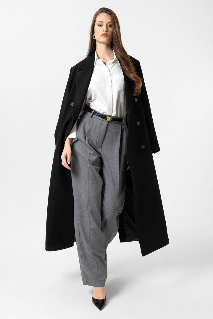 ANT Antioch Black Women's Belted Wrap Coat - Collado-Villalba