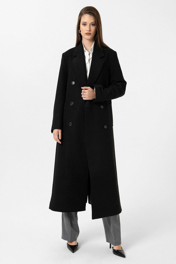 ANT Antioch Black Women's Belted Wrap Coat - Collado-Villalba