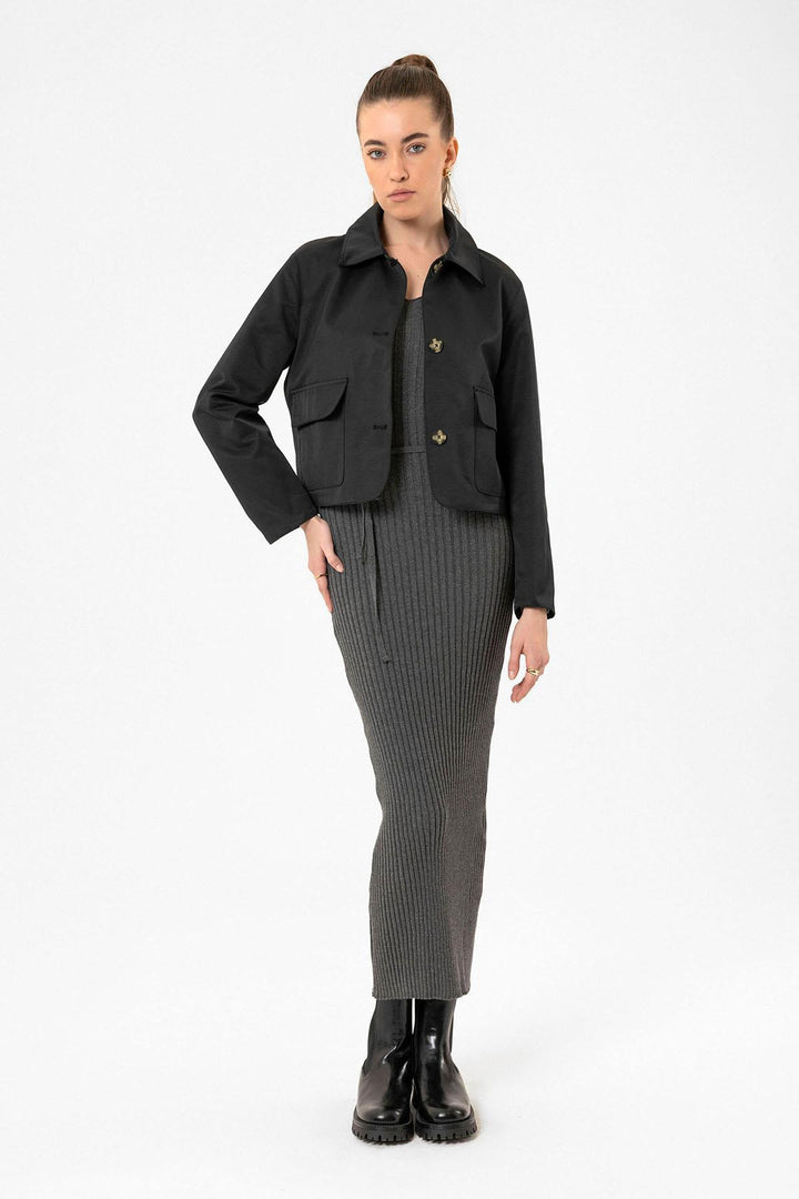 ANT Antioch Black Women's Seasonal Thin Short Jacket - Battle Creek