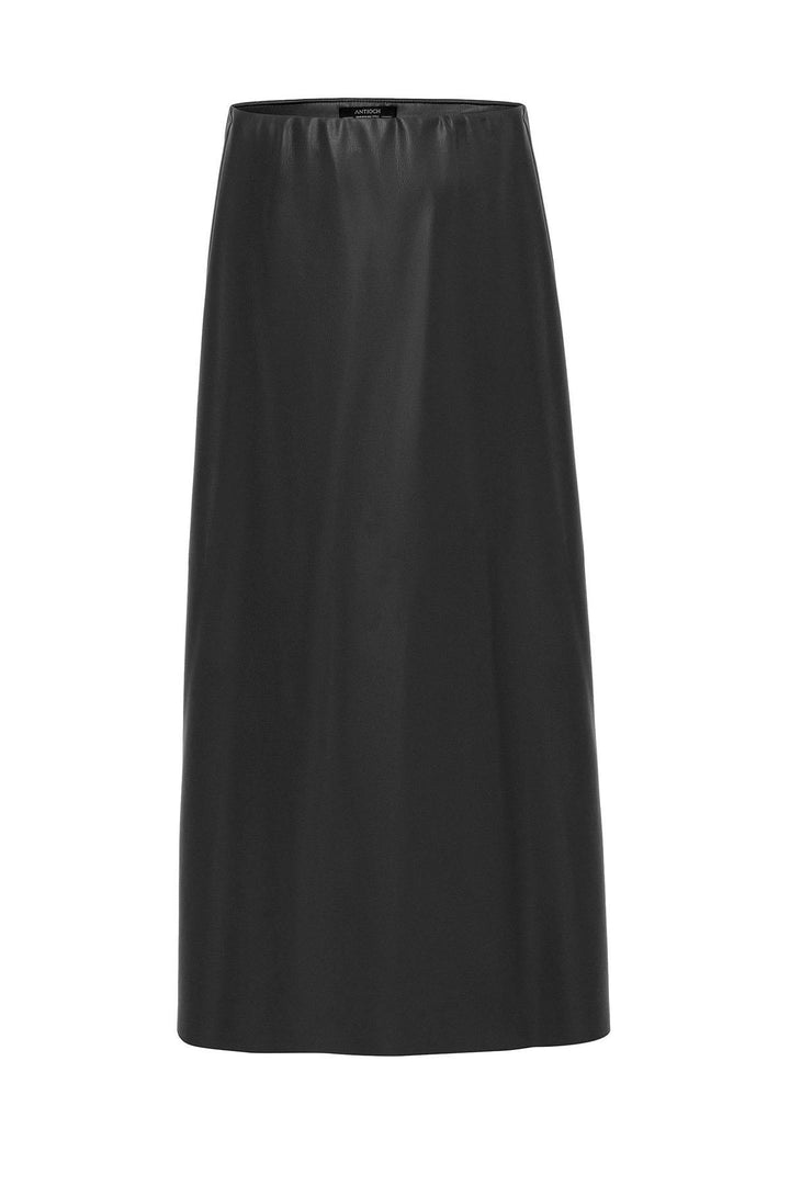 ANT Antioch Black Faux Leather Midi Skirt - Vélez-Málaga