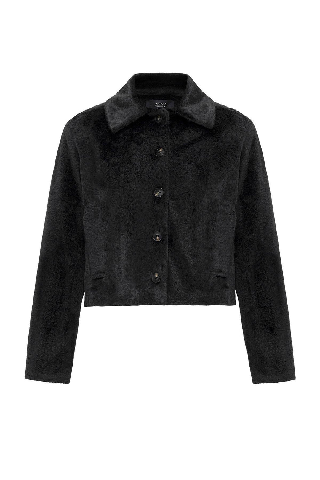 ANT Antioch Black Women's Faux Fur Crop Jacket - Charleroi