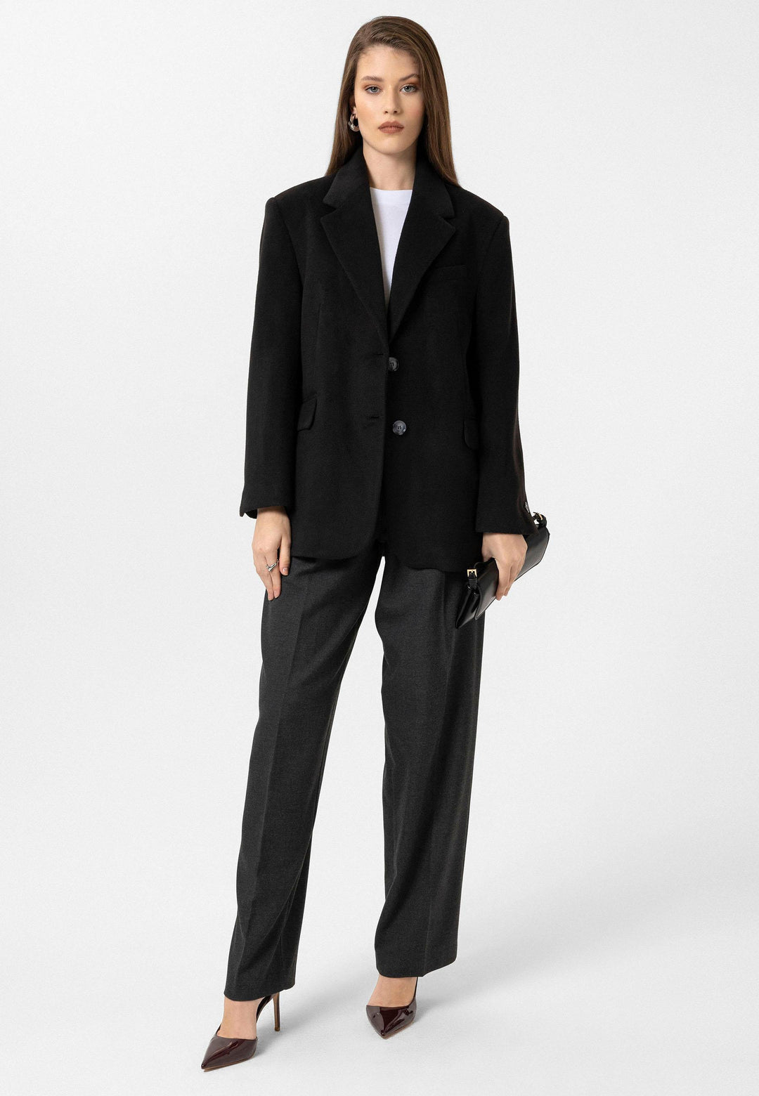 ANT Antioch Black Women's Wool Blend Blazer Jacket - Cologno Monzese