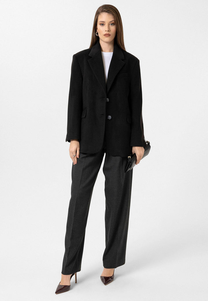 ANT Antioch Black Women's Wool Blend Blazer Jacket - Cologno Monzese