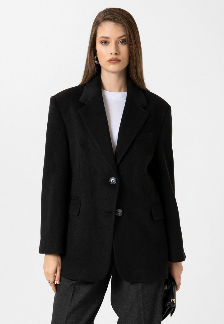 ANT Antioch Black Women's Wool Blend Blazer Jacket - Cologno Monzese