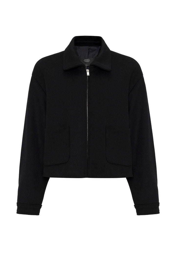 ANT Antioch Black Women's Wool Blend Short Jacket - Braine-l’Alleud