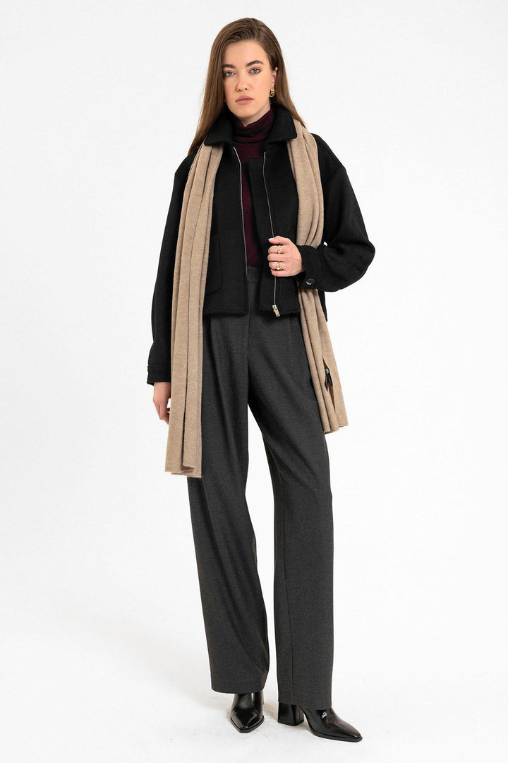 ANT Antioch Black Women's Wool Blend Short Jacket - Braine-l’Alleud