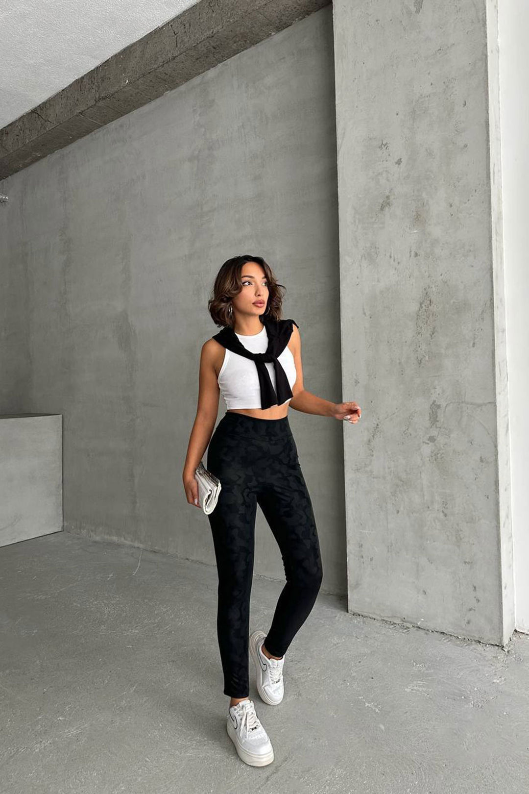Black Camouflage Patterned Leggings BCHN-2526638 - Maravatío de Ocampo