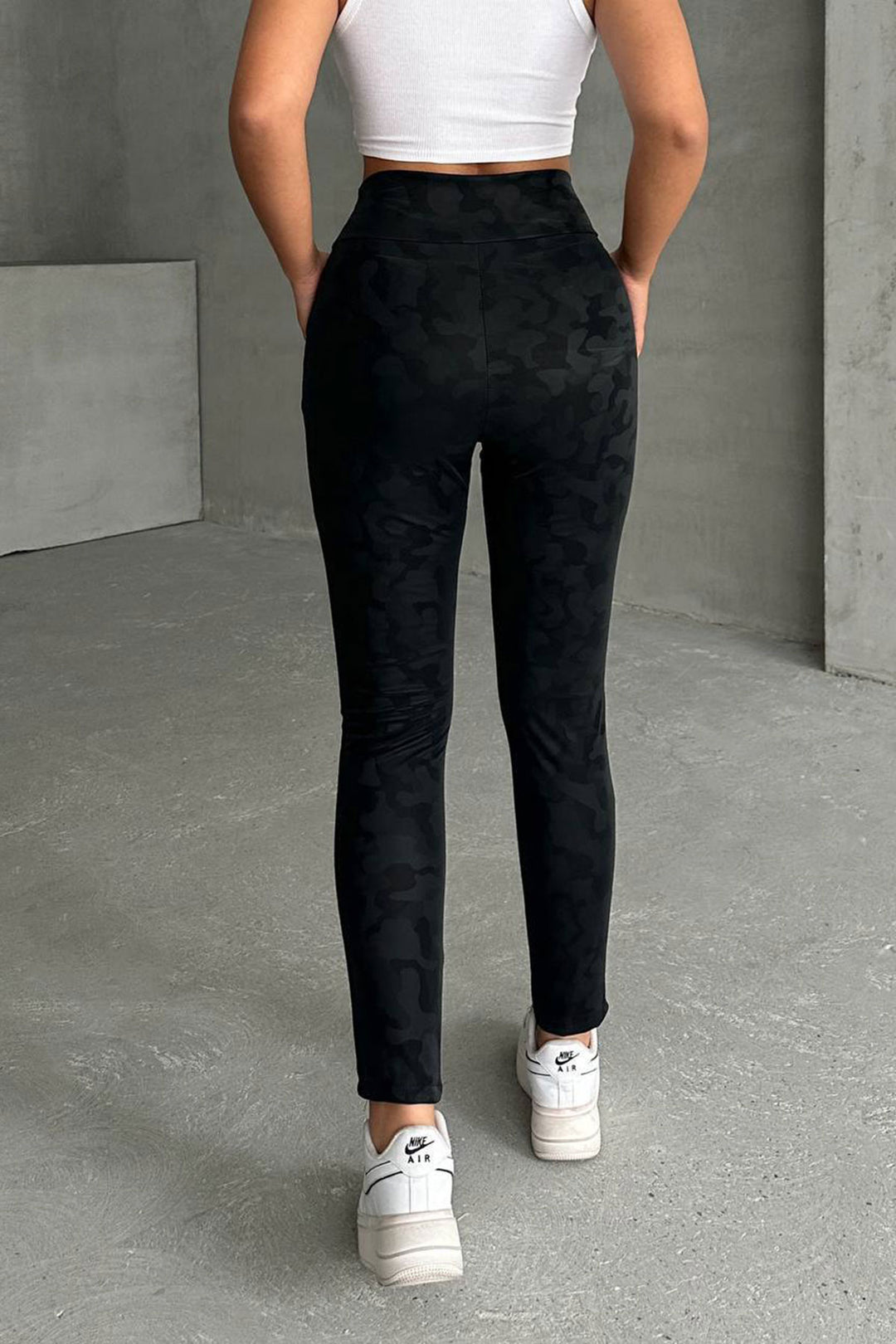 Black Camouflage Patterned Leggings BCHN-2526638 - Maravatío de Ocampo