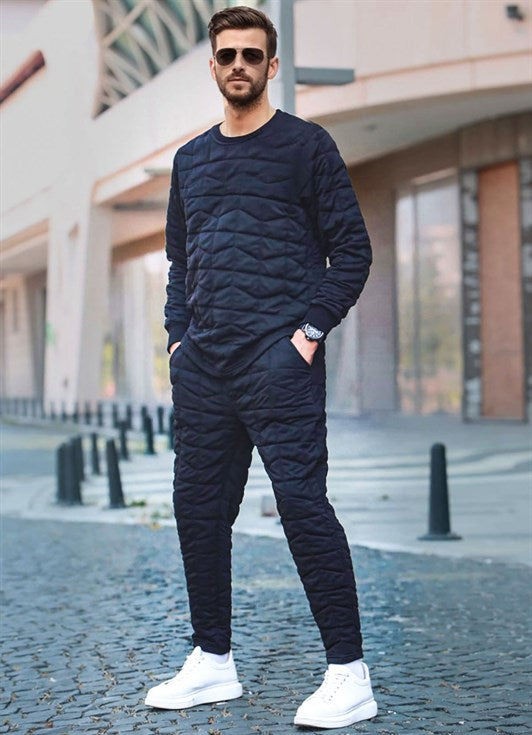 MDX Black Quilted Patterned Tracksuit 5907 - Campeche