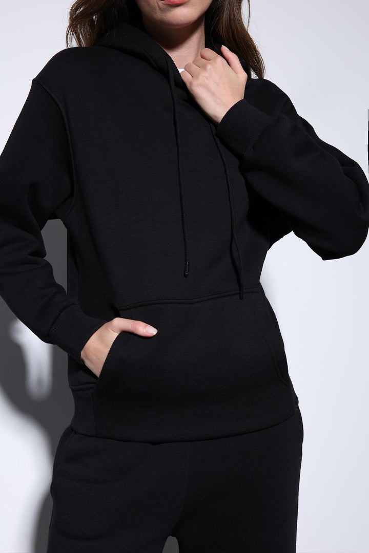 ANT Antioch Black Hooded Basic Women's Sweatshirt - Etterbeek