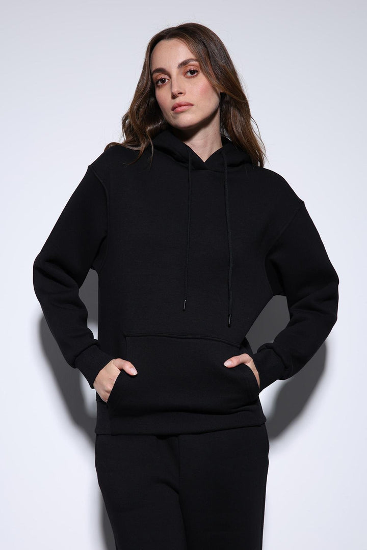 ANT Antioch Black Hooded Basic Women's Sweatshirt - Etterbeek