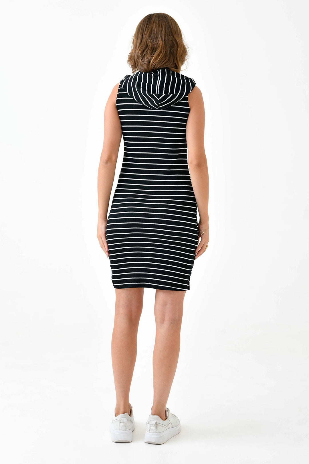 Black Hooded Striped Jumpsuit BC25PKN11 - Keighley