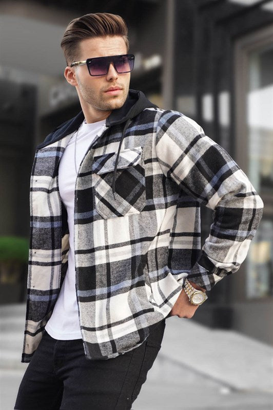 MDX Black Hooded Plaid Lumberjack Shirt 5577 - Rivoli