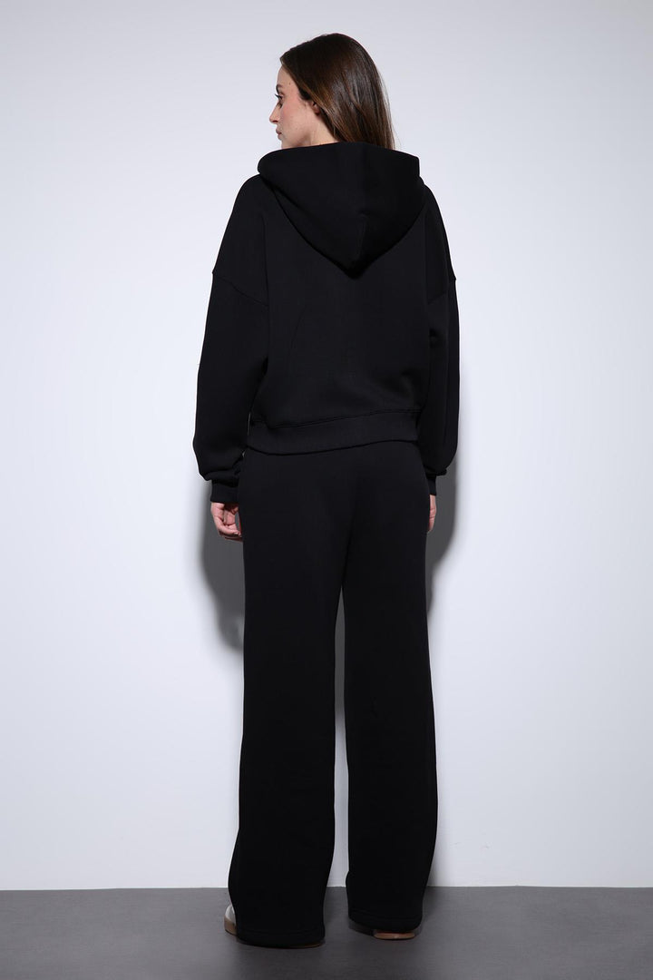 ANT Antioch Siyah Kapüşonlu Sweatshirt Kadın Eşofman Takım - Atotonilco el Alto