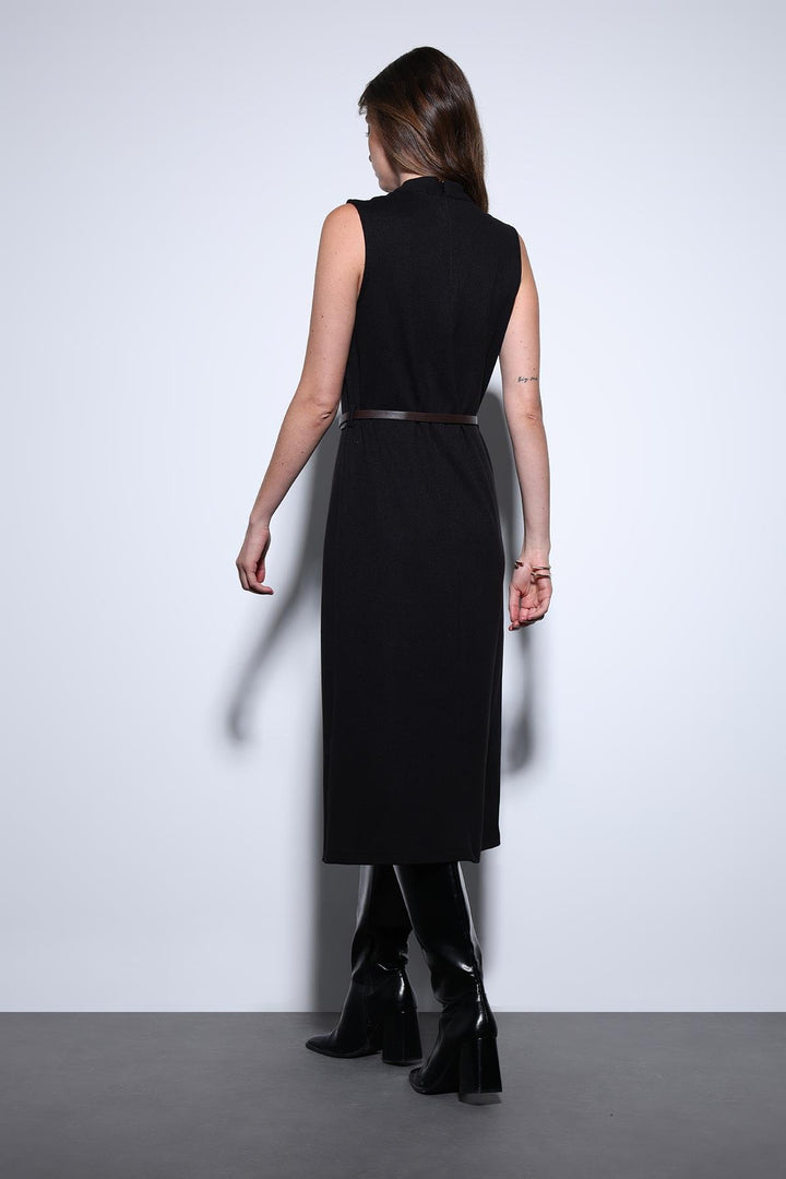 ANT Antioch Black Belt Detailed Women's Midi Dress - Eccles