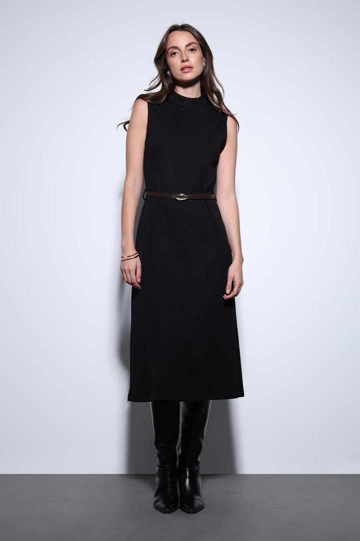 ANT Antioch Black Belt Detailed Women's Midi Dress - Eccles