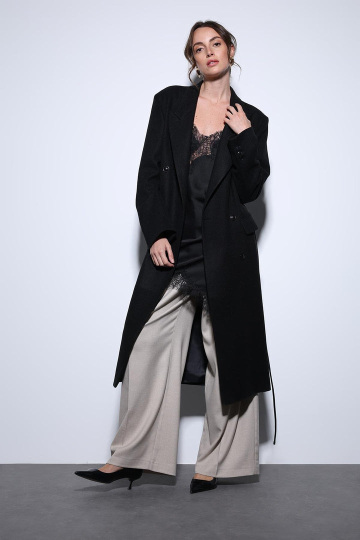 ANT Antioch Black Belted Wrap Women's Coat - Filderstadt