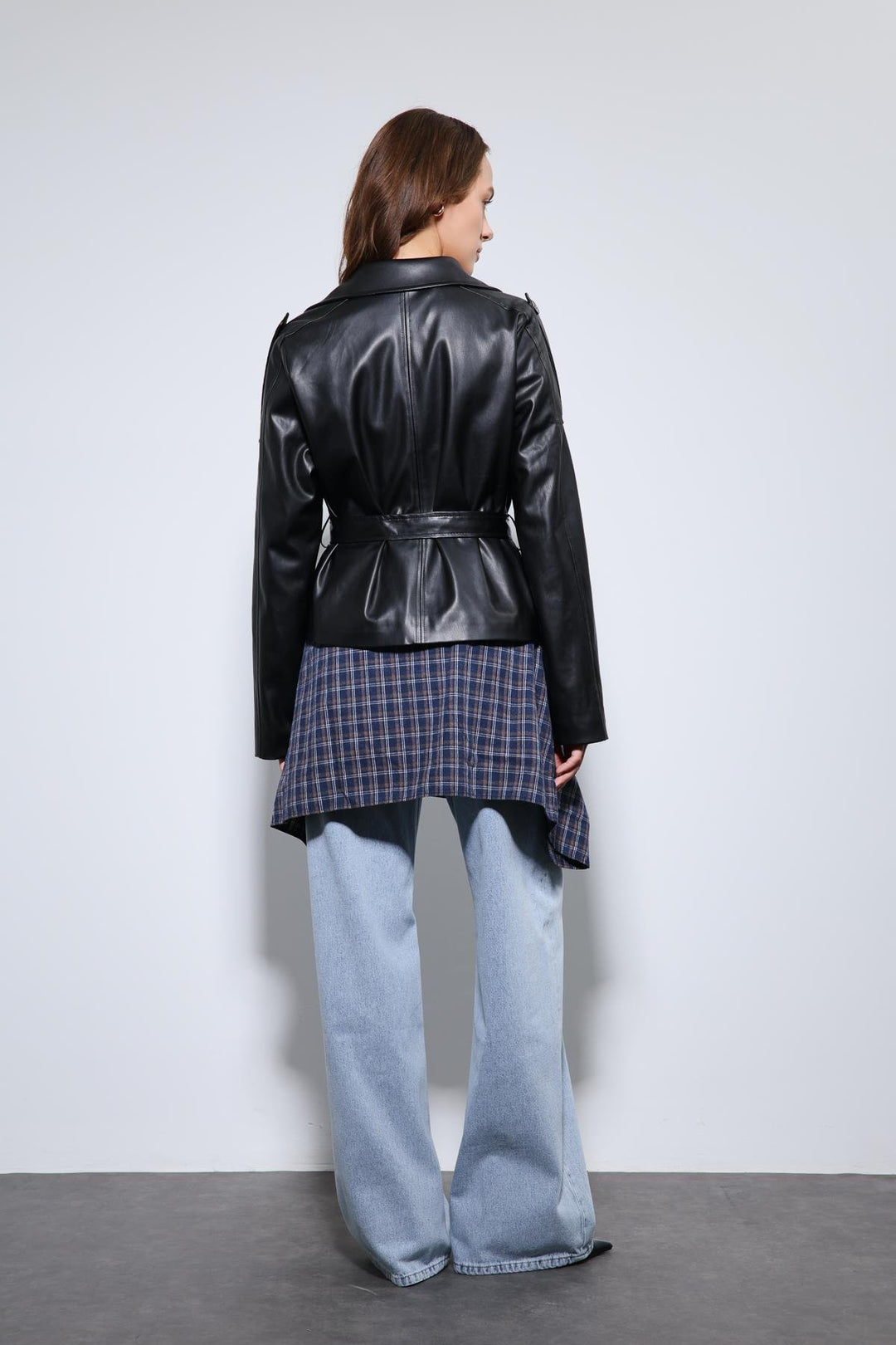 ANT Antioch Black Belted Faux Leather Jacket - New Brunswick